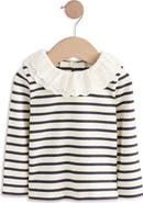 NEXT Kids' Eyelet Collar Stripe Long Sleeve Top