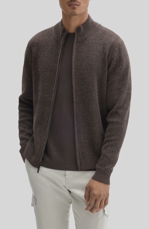 Idris Full Zip Mock Neck Sweater