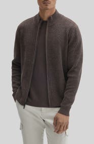 Robert Barakett Idris Full Zip Mock Neck Sweater
