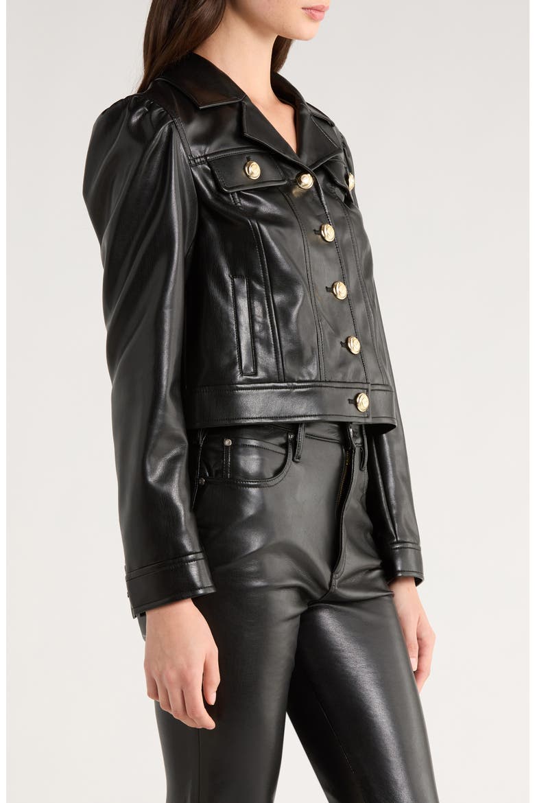 Deryn Faux Leather Jacket, Alternate, color, BLACK