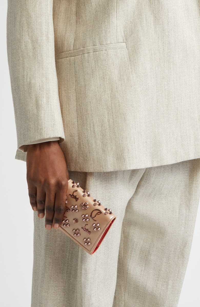 Christian Louboutin Paloma Loubinthesky Leather Wallet, Alternate, color, Leche/ Multi