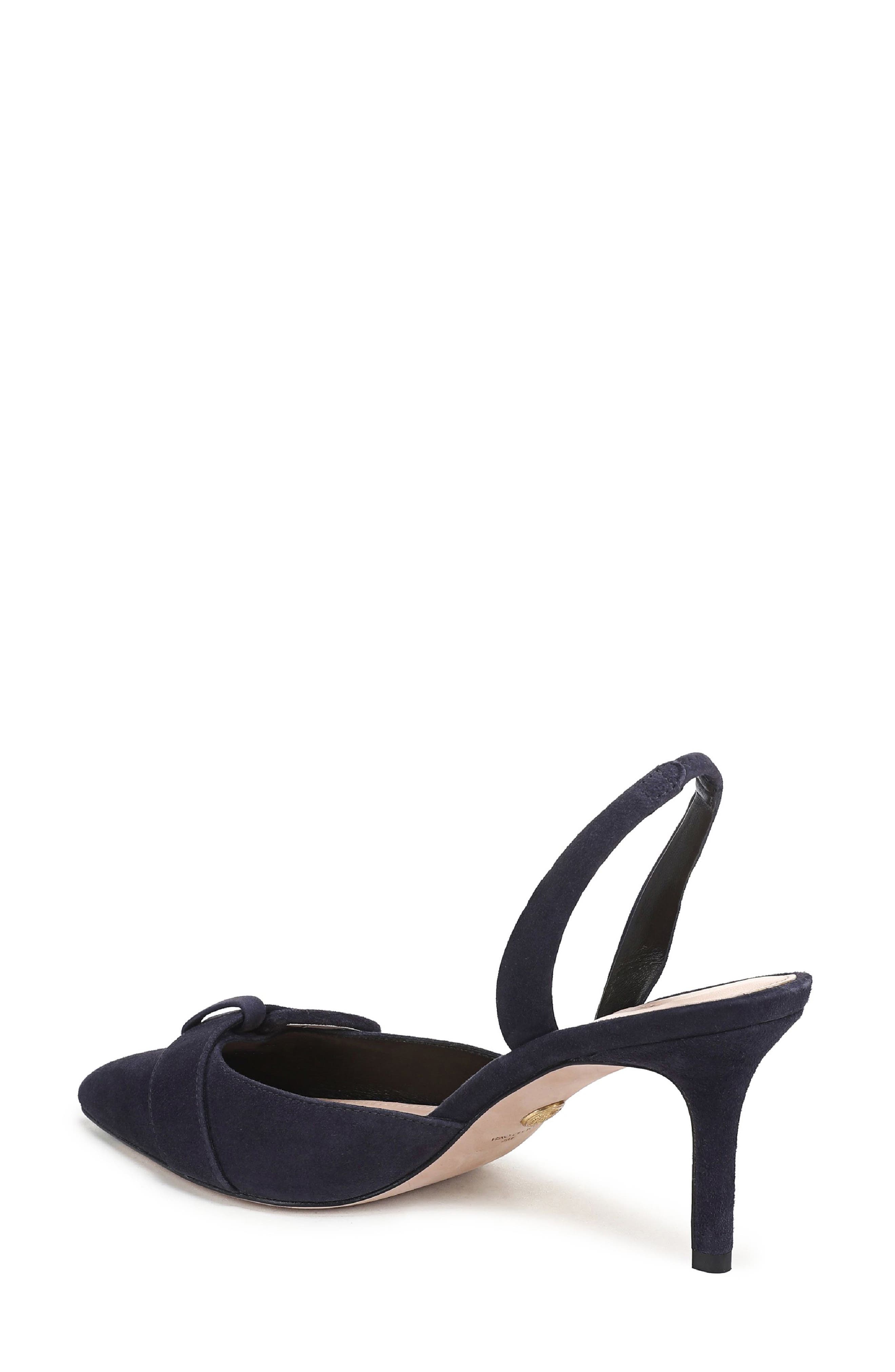 Lenora Leather Slingback Pump, Alternate, color, NAVY LEATHER
