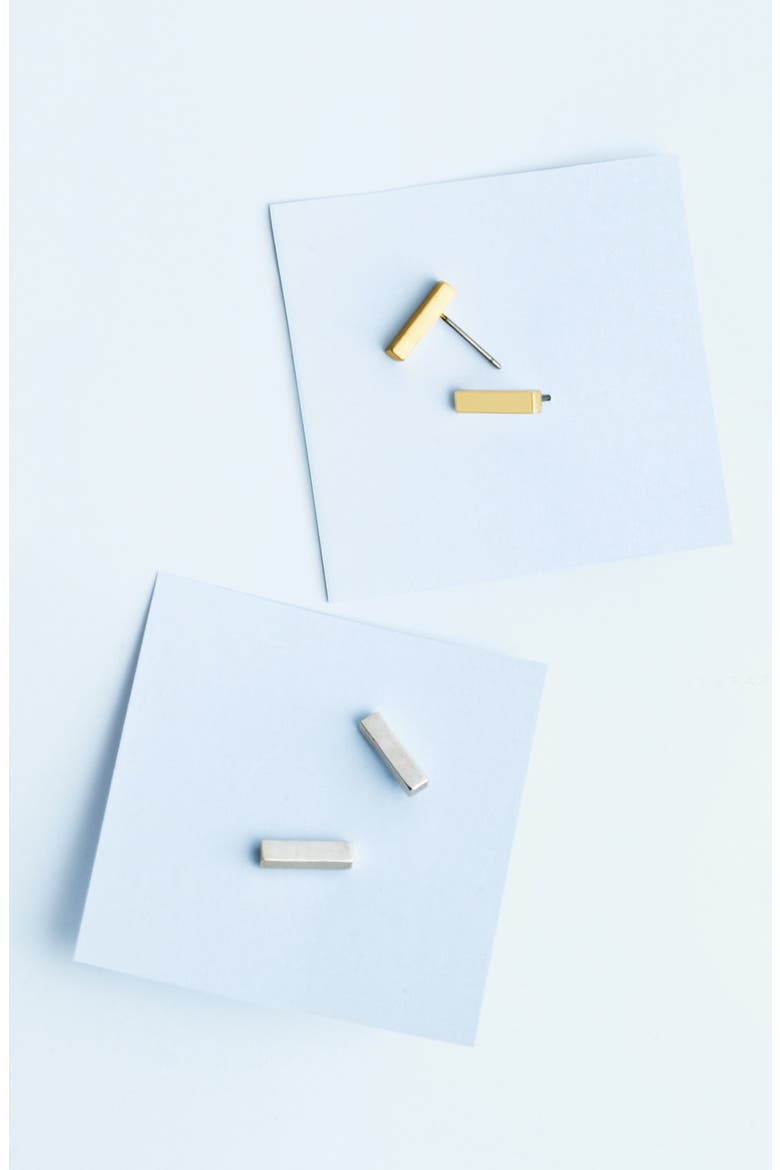 Stud Earrings, Alternate, color, SILVER