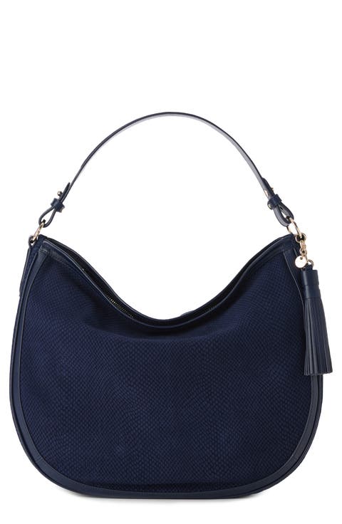 Kathleen Snake Embossed Leather Shoulder Bag