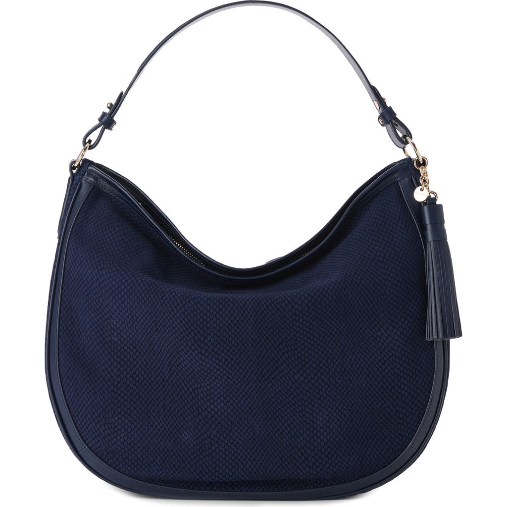 Brahmin Kathleen Snake Embossed Leather Shoulder Bag In Blue