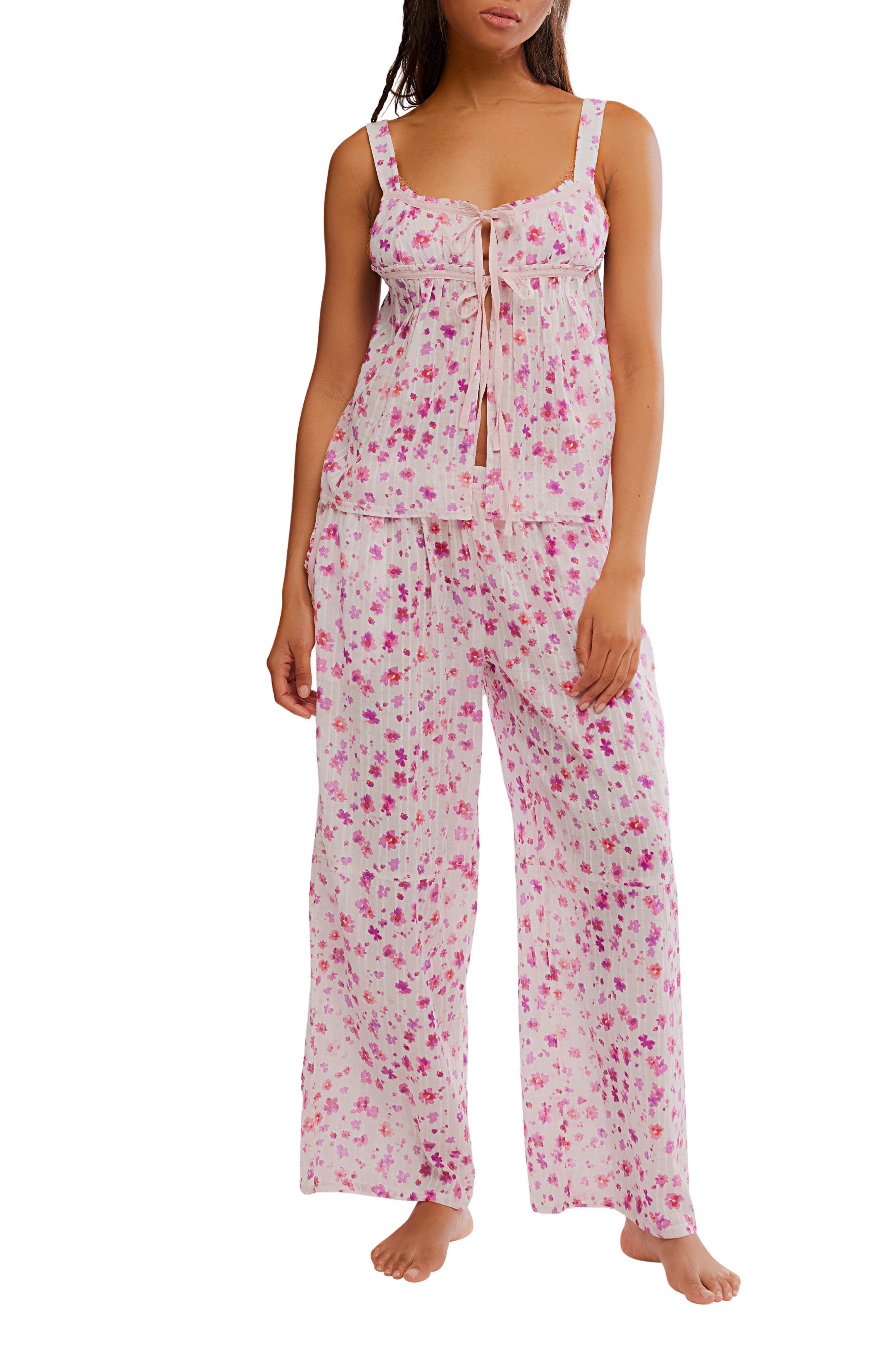 Free People Talk Tonight Floral Camisole Pajamas