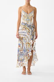 Camilla Long Sarong W Tie Waist And Frill Edge