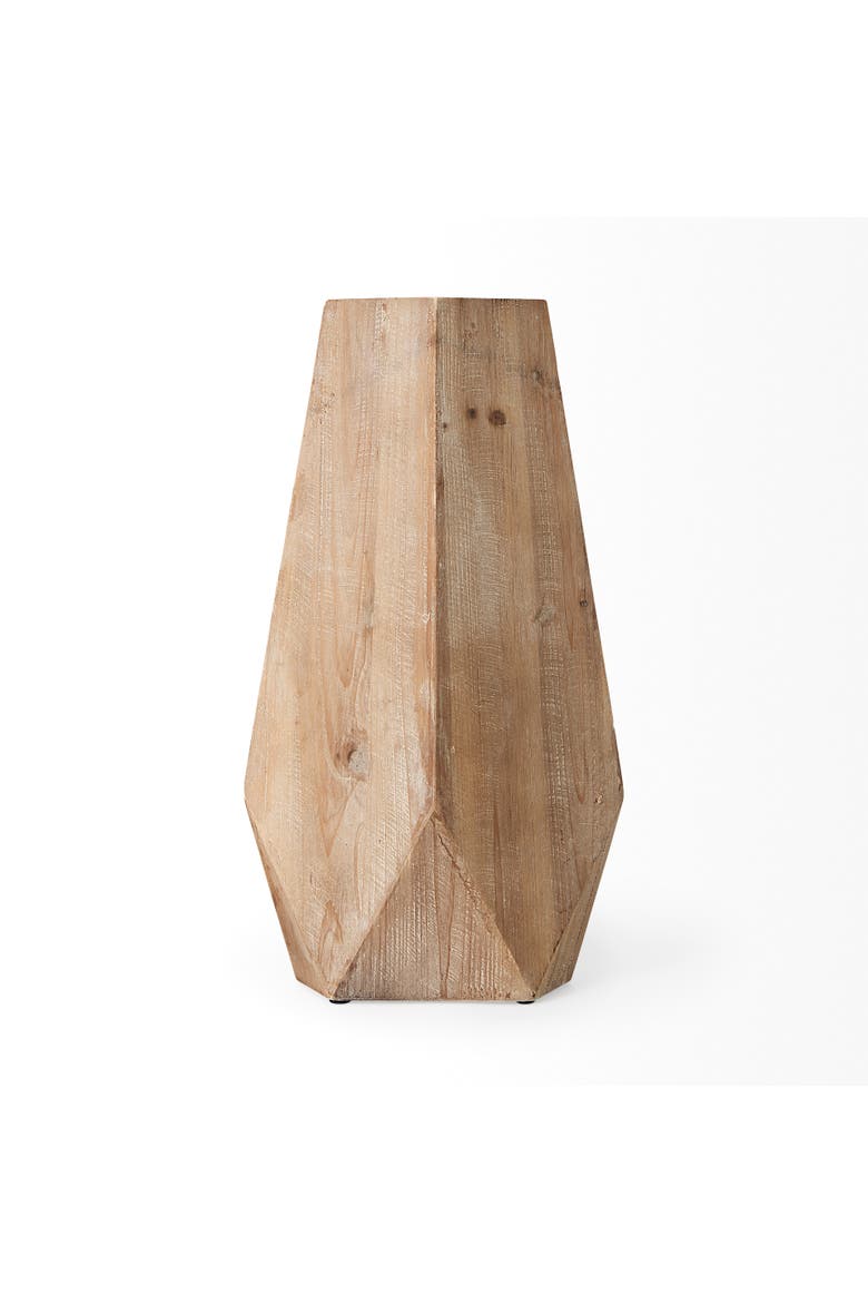 Allen Natural Wooden Base Oval Vase, Alternate, color, Natural