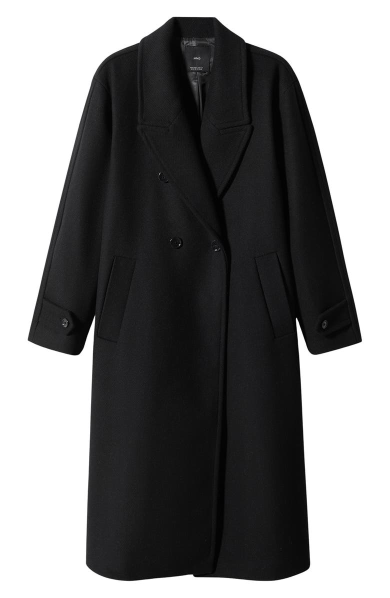 MANGO Oversize Double Breasted Wool Blend Coat, Alternate, color, 