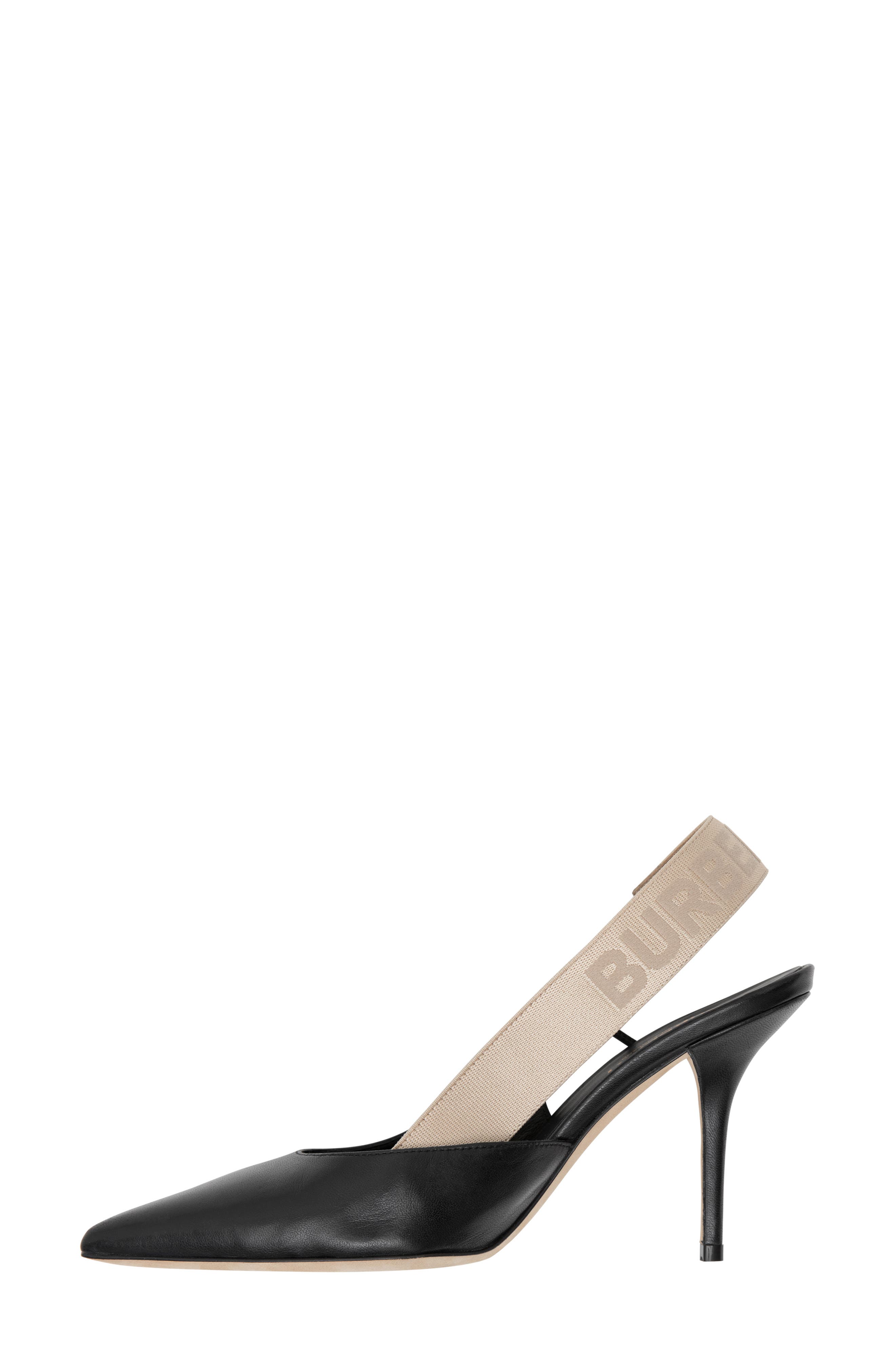 Burberry Maria Logo Slingback Pointy Toe Pump, Alternate, color, 