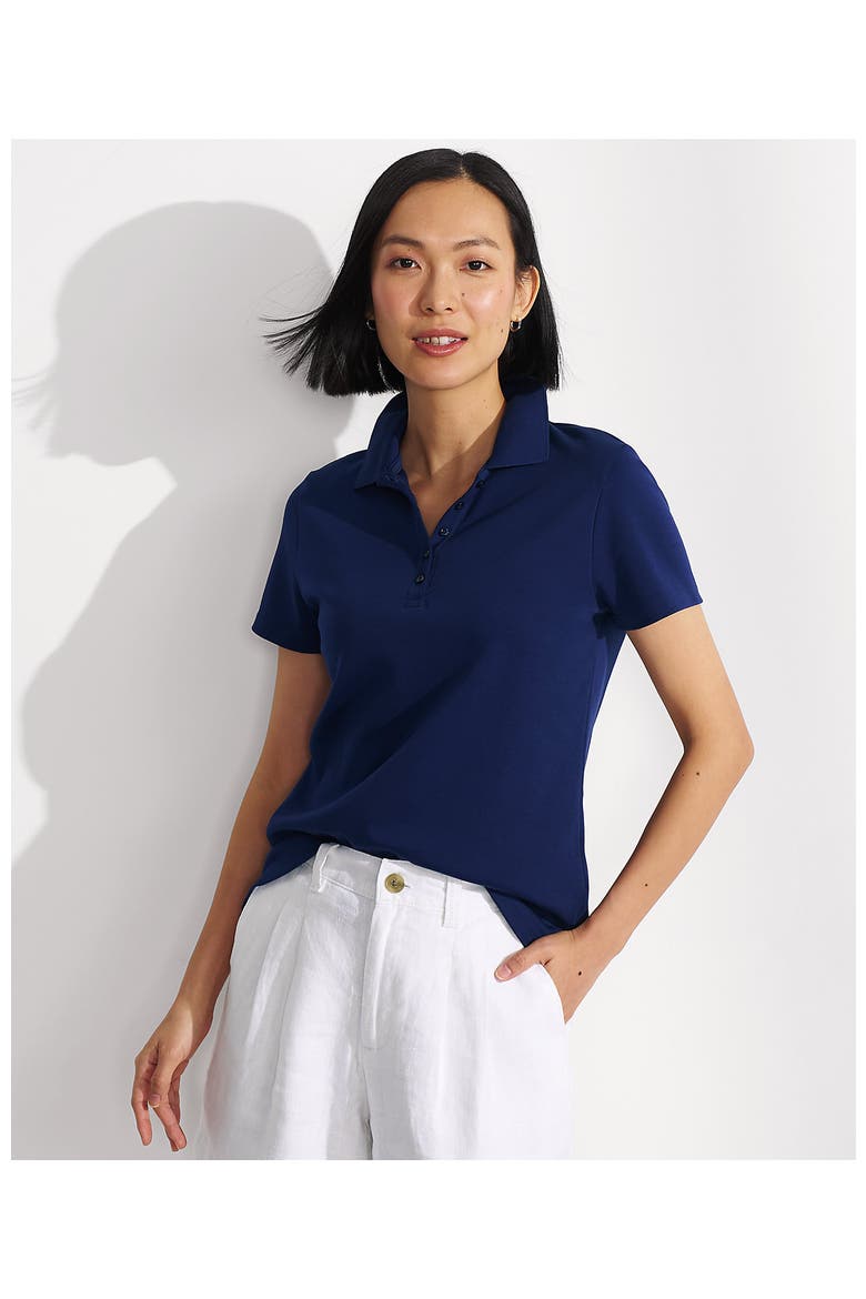 Supima Cotton Polo Shirt, Alternate, color, Deep Sea Navy