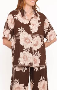 Petal & Pup Bernadine Floral Oversize Short Sleeve Button-Up Shirt