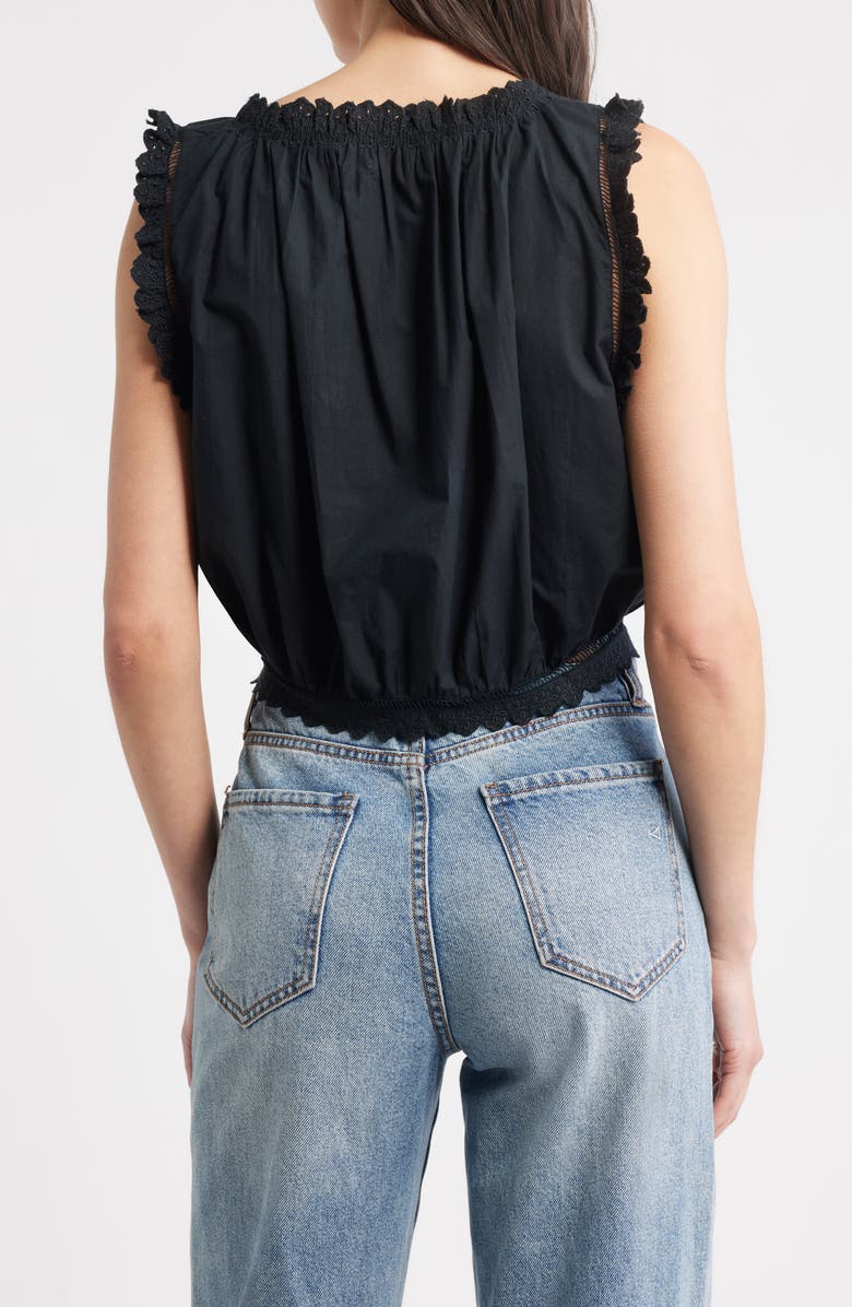 DÔEN Traveler Embroidered Crop Top, Alternate, color, Black