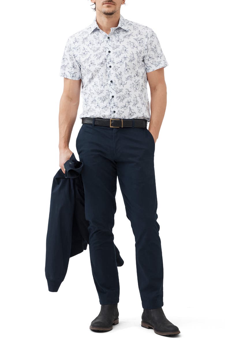 Rodd & Gunn Hildersden Floral Print Short Sleeve Cotton Button-Up Shirt, Alternate, color, 