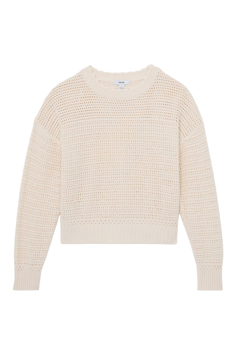 Bonnie Open Stitch Cotton Sweater, Alternate, color, NEUTRAL