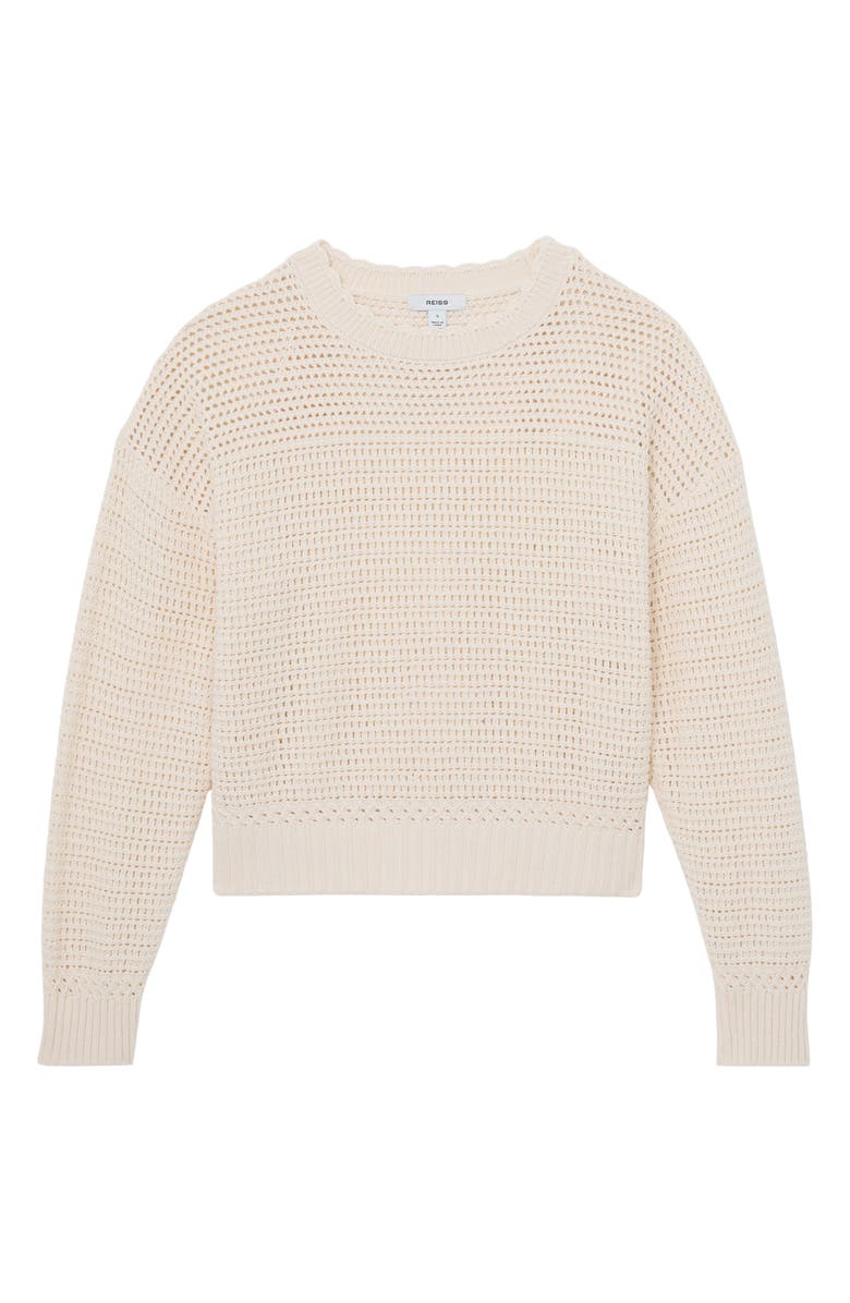 Reiss Bonnie Open Stitch Cotton Sweater, Alternate, color, Neutral