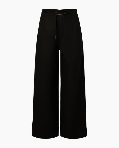 Shop Onia Air Linen Paperbag Trouser In Black