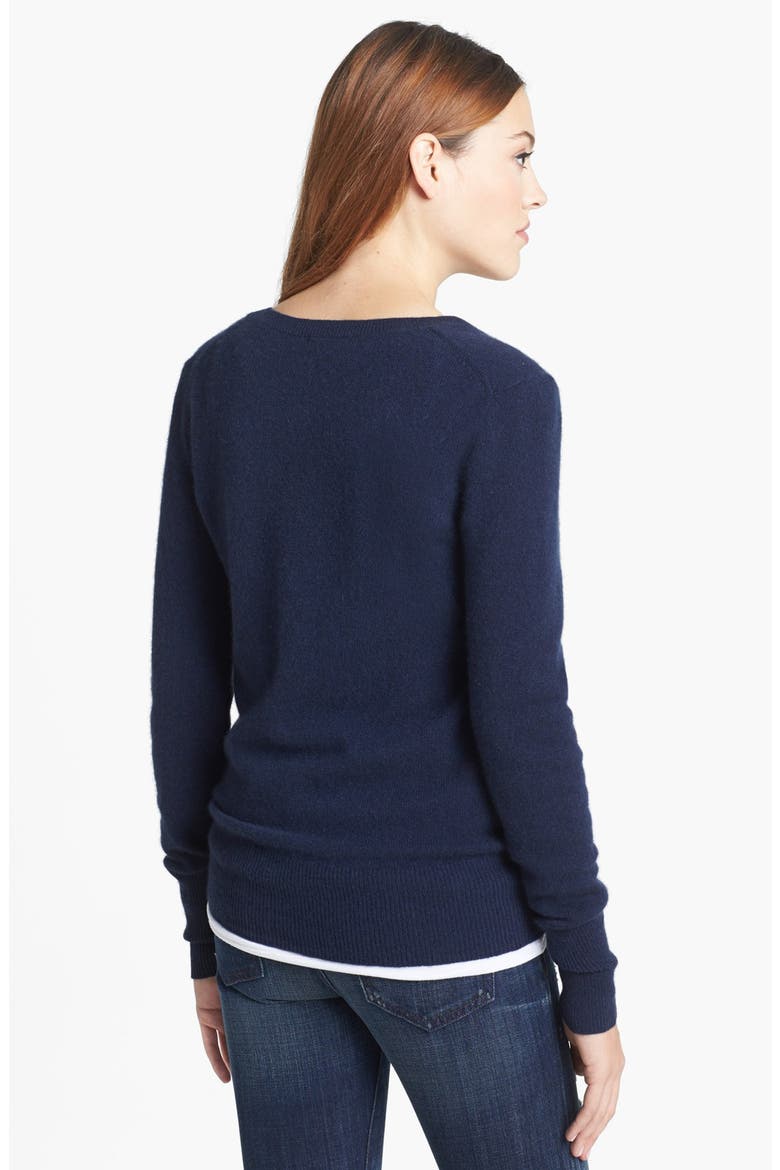 V-Neck Cashmere Sweater, Alternate, color, NAVY PEACOAT