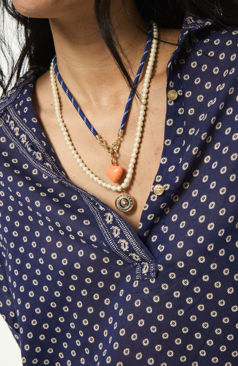 ROXANNE ASSOULIN The Protect Charm Faux Pearl Necklace, Alternate, color, 