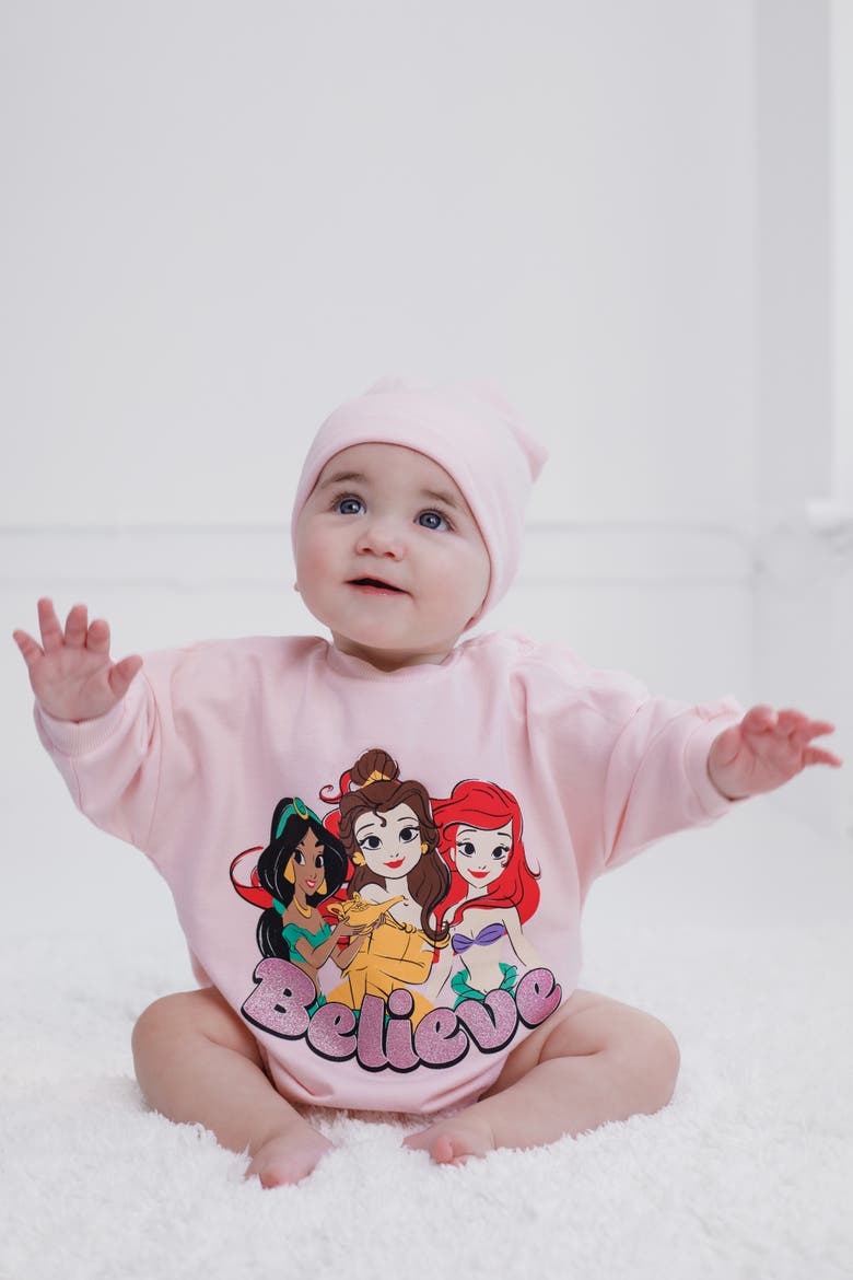 Princess 2-Piece Bodysuit and Hat Set, Alternate, color, Pink Princess