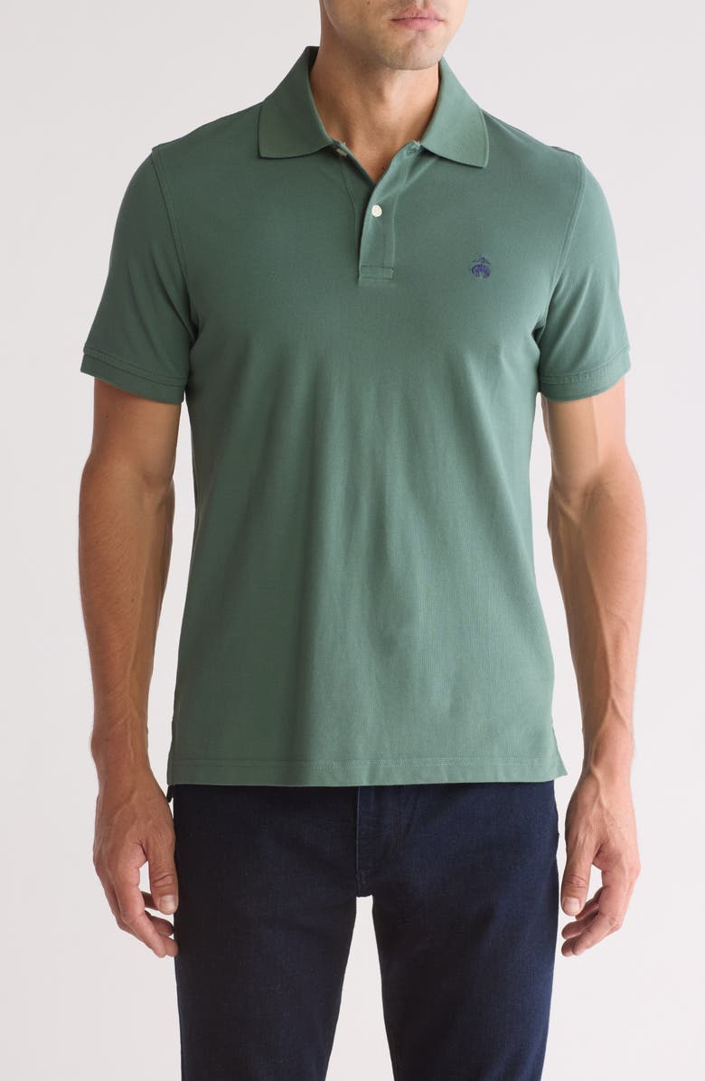 Brooks Brothers Cotton Pique Oxford Polo, Main, color, Dark Forest