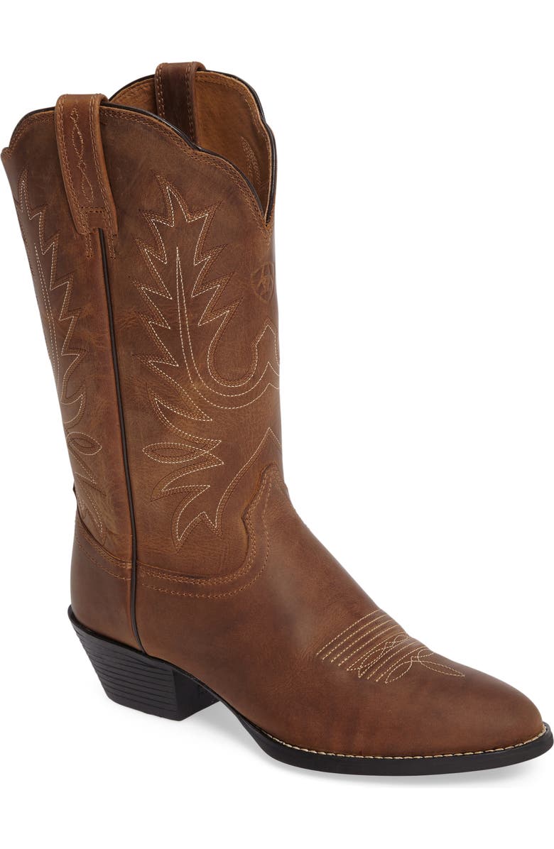 Ariat Heritage Western R-Toe Boot, Main, color, Distressed Brown Leather