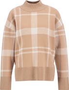 Barbour Harriet Plaid Wool Blend Mock Neck Sweater
