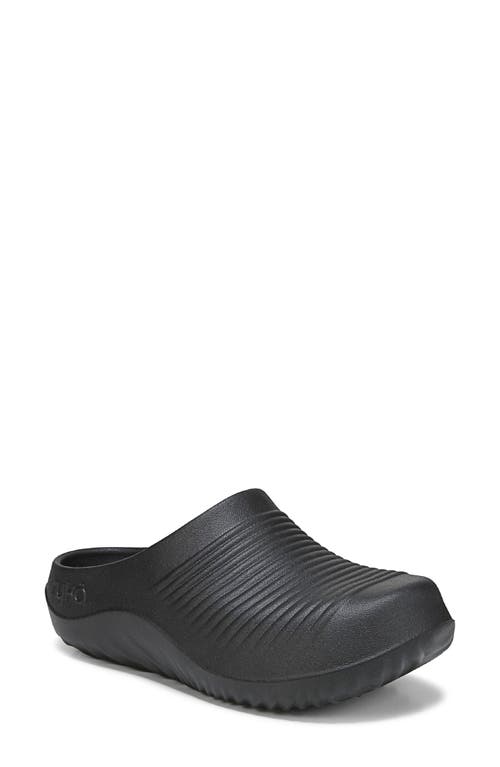 Ryka Women's Echo Recovery Round Toe Slip On Clogs In Black