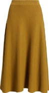 Nordstrom Cotton & Cashmere A-Line Midi Sweater Skirt