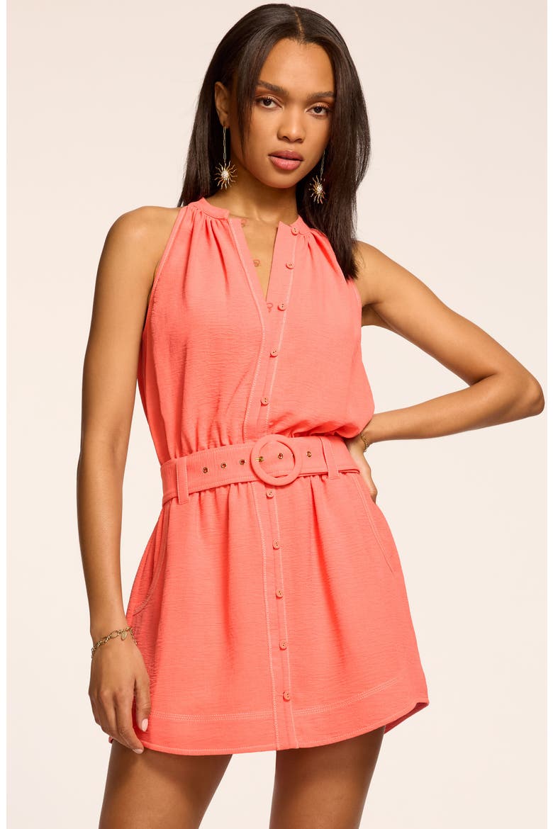 Mavi Sleeveless Belted Minidress, Alternate, color, CORAL