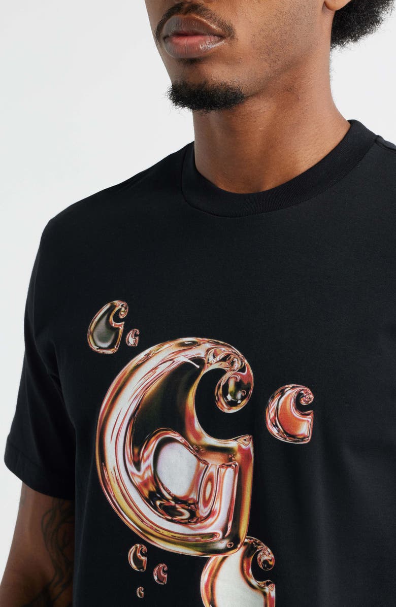 Carhartt Work In Progress Solar Chrome C-Logo Organic Cotton Graphic T-Shirt, Alternate, color, Black