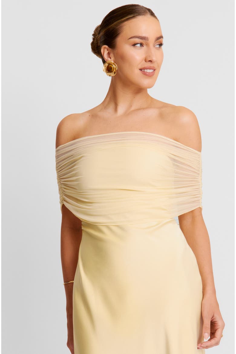Bardot Satin Maxi Dress, Alternate, color, Pale Lemon