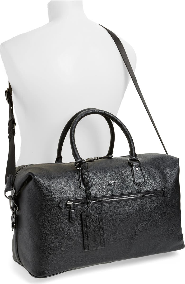 Polo Ralph Lauren Pebbled Leather Duffel Bag, Alternate, color,