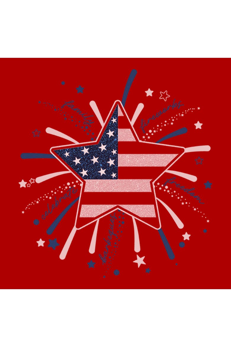 Men's Lost Gods American Star Flag Fireworks  Graphic T-Shirt, Alternate, color, Red
