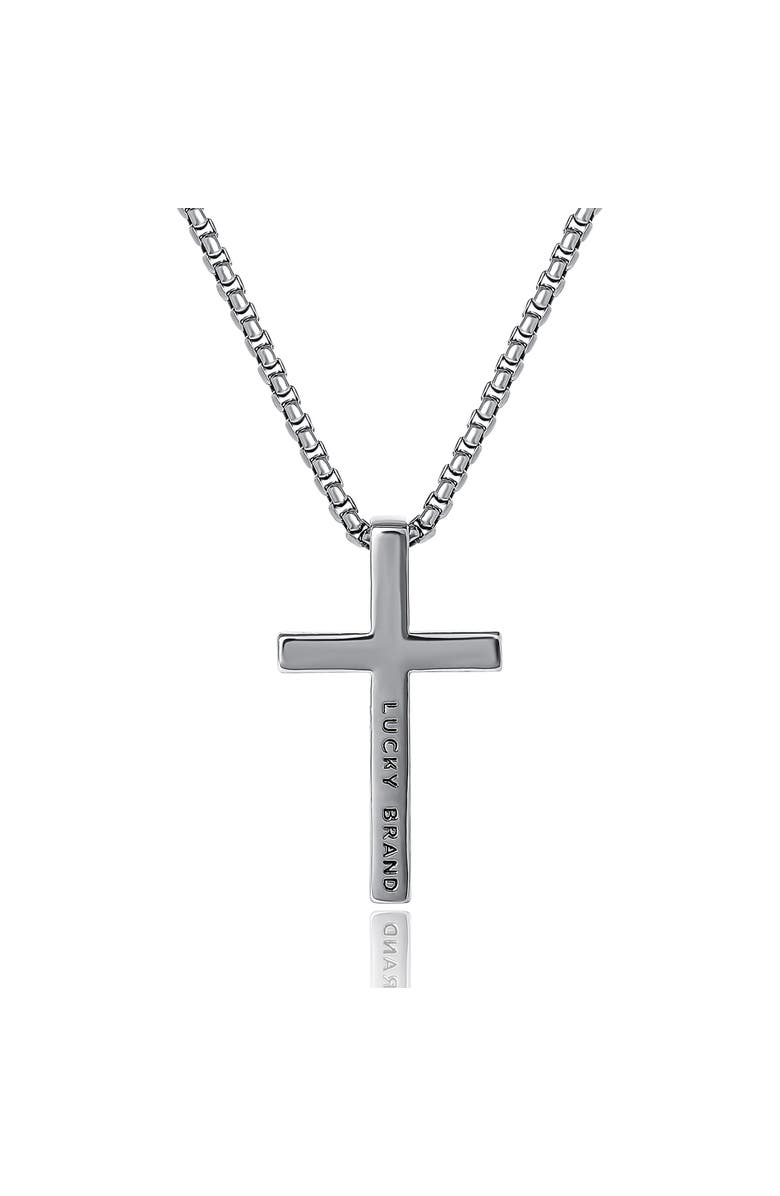 Lucky Brand Cross Pendant Necklace - 22'', Main, color, Silver