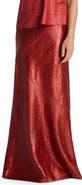 ST. JOHN Croc Textured Satin A-Line Skirt