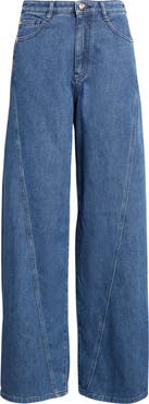 Emporio Armani Twist Seam High Waist Barrel Leg Jeans