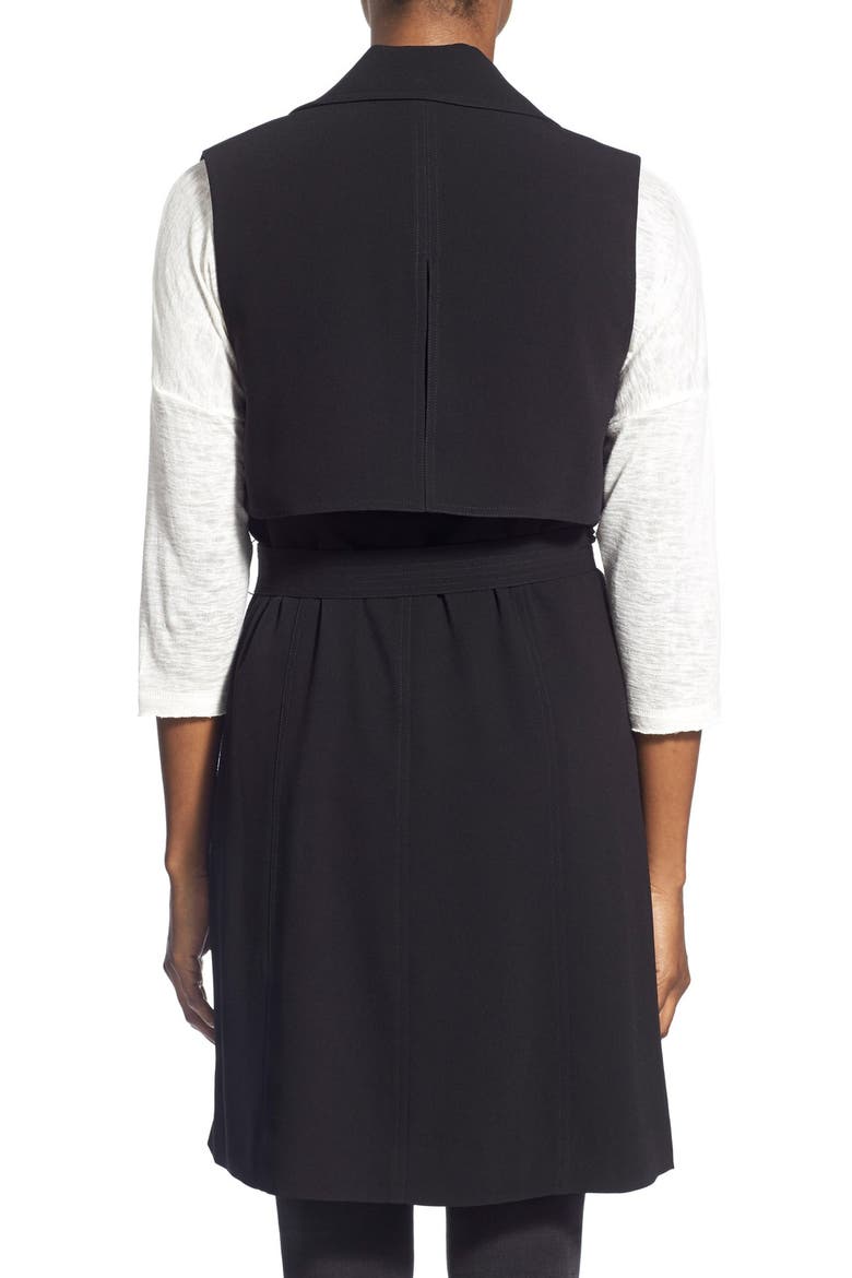 Sleeveless Trench Coat, Alternate, color, BLACK