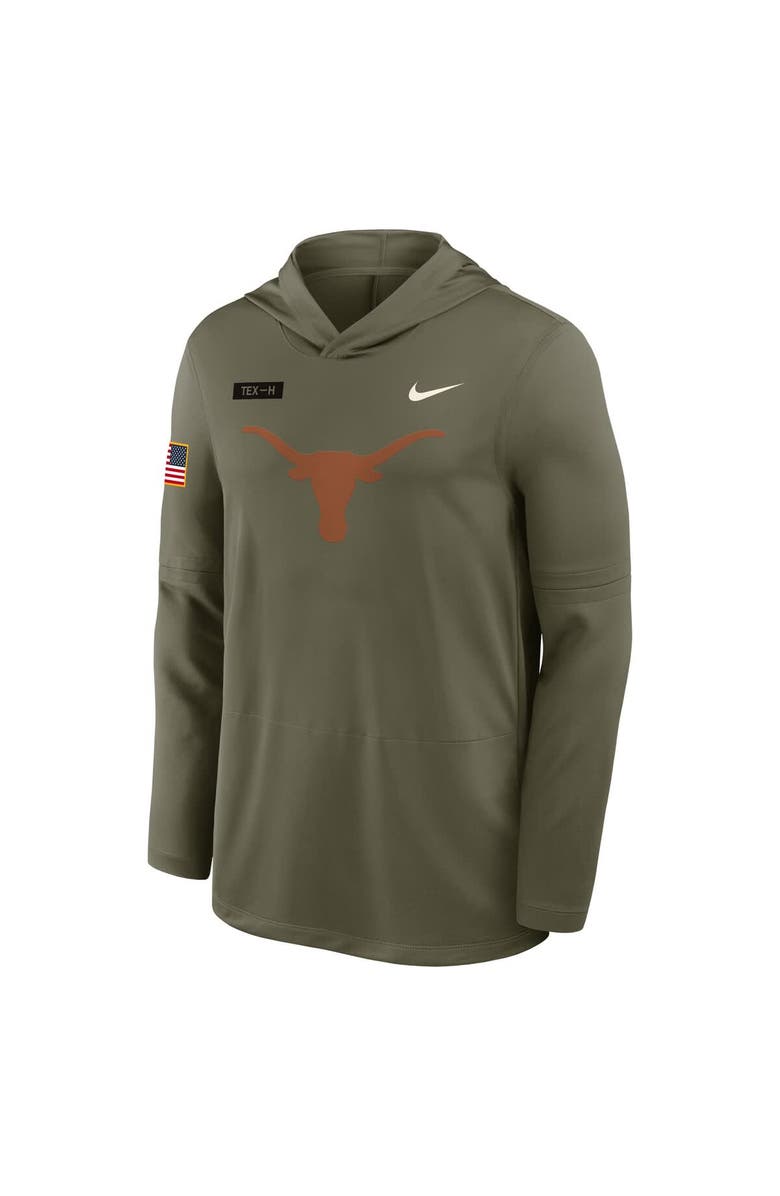 Nike Men's Nike Olive Texas Longhorns 2025 Military Appreciation Dri-FIT Long Sleeve Hoodie T-Shirt, Alternate, color, Olive