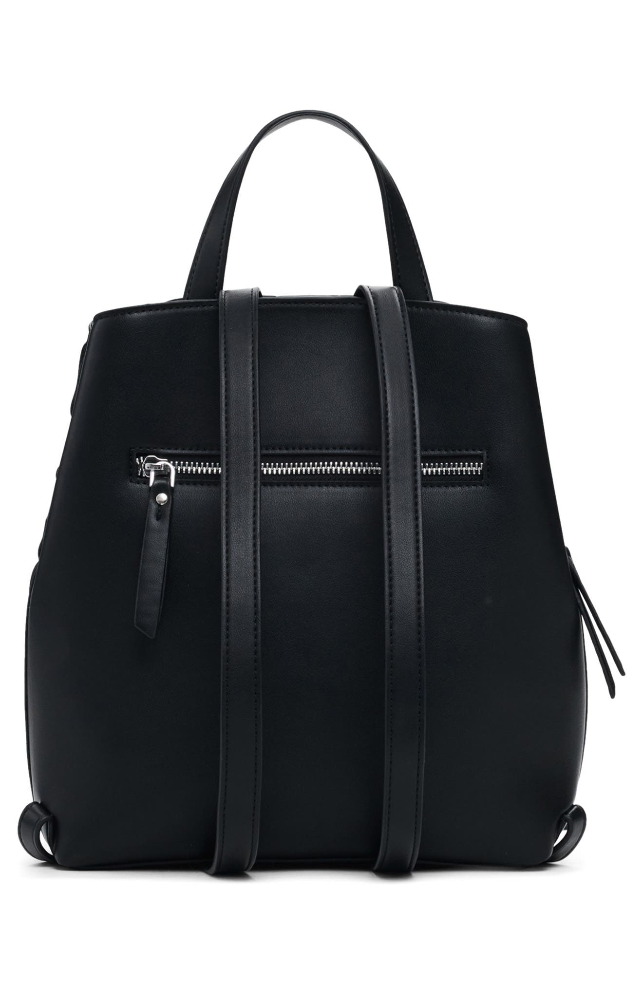 Desigual Mini Faux Leather Backpack, Alternate, color, Black