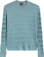 Emporio Armani Diamond Stitch Virgin Wool Crewneck Sweater