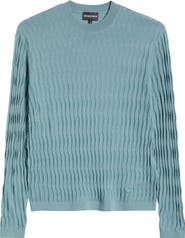 Emporio Armani Diamond Stitch Virgin Wool Crewneck Sweater