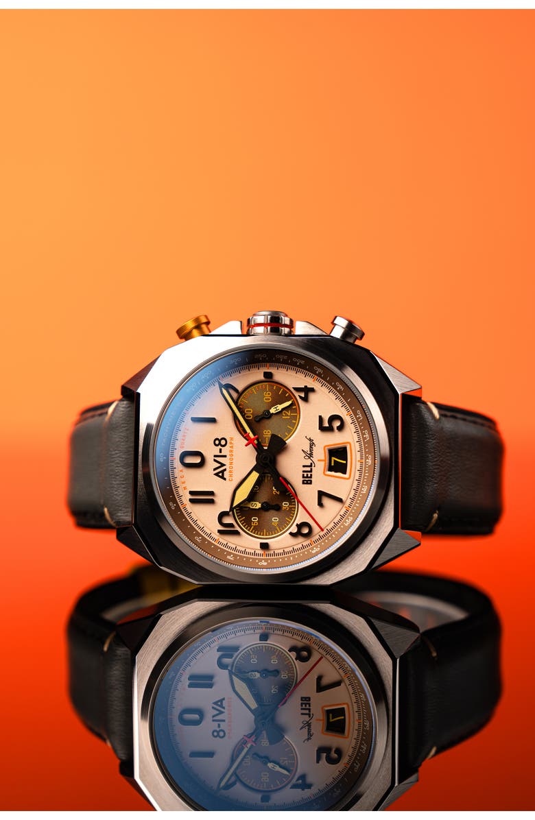 AVI-8 Bell X-1 Machbuster Chronograph Watch, 41mm, Alternate, color, Cream
