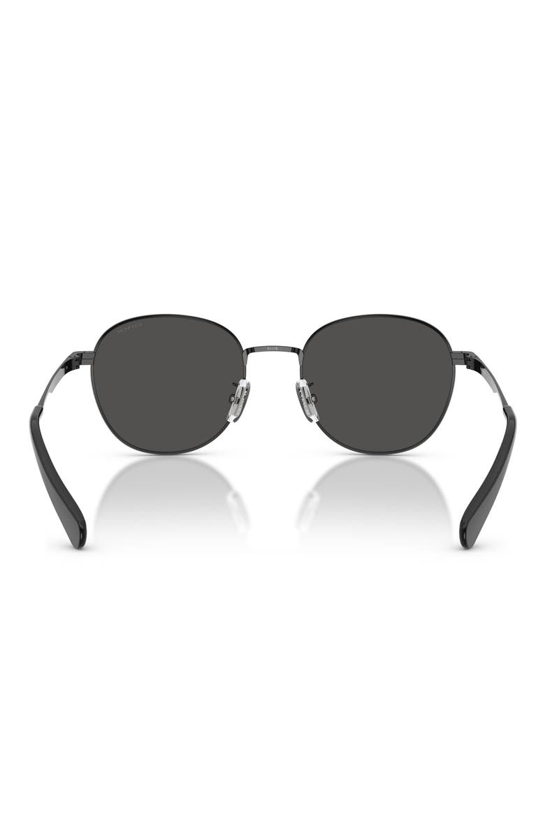 51mm Round Sunglasses, Alternate, color, SHINY BLACK / GREY SOLID