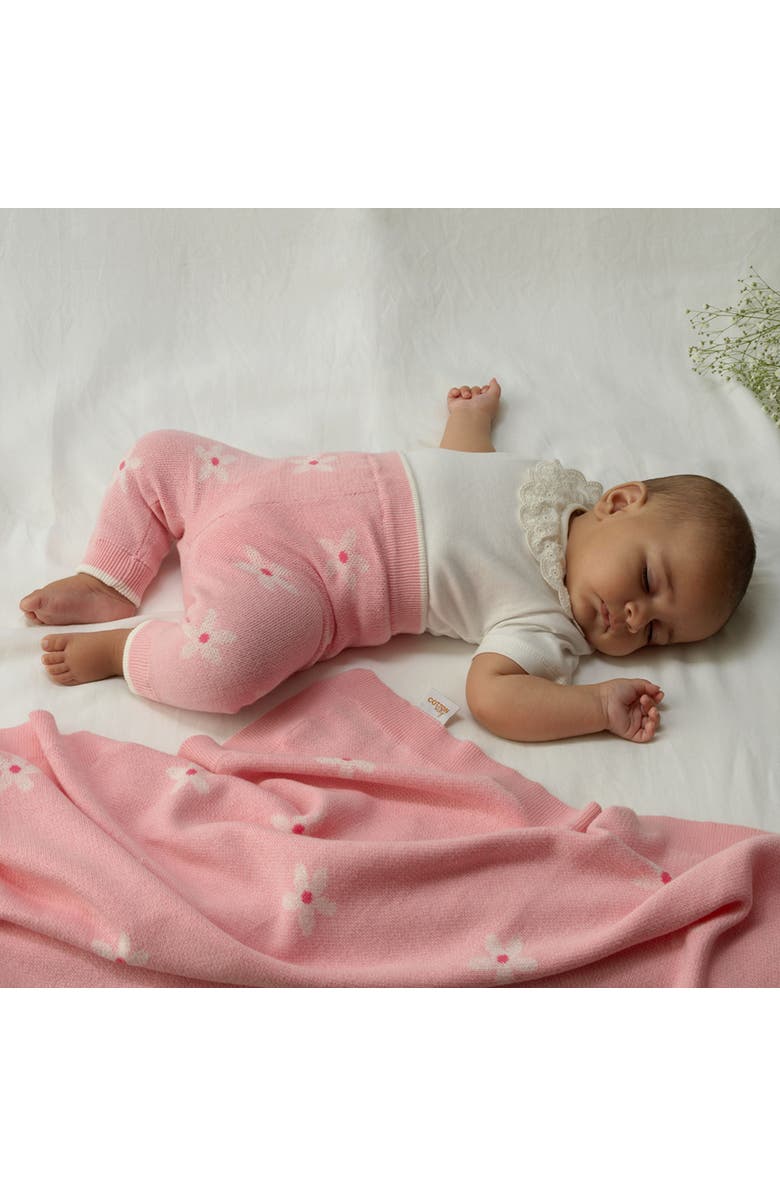 Rachel Riley Daisy Knit Blanket, Alternate, color, Pink