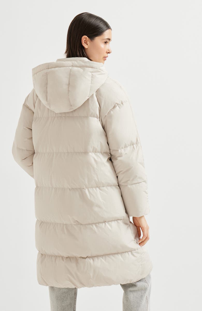 Brunello Cucinelli Water-resistant taffeta down jacket, Alternate, color, Light Grey