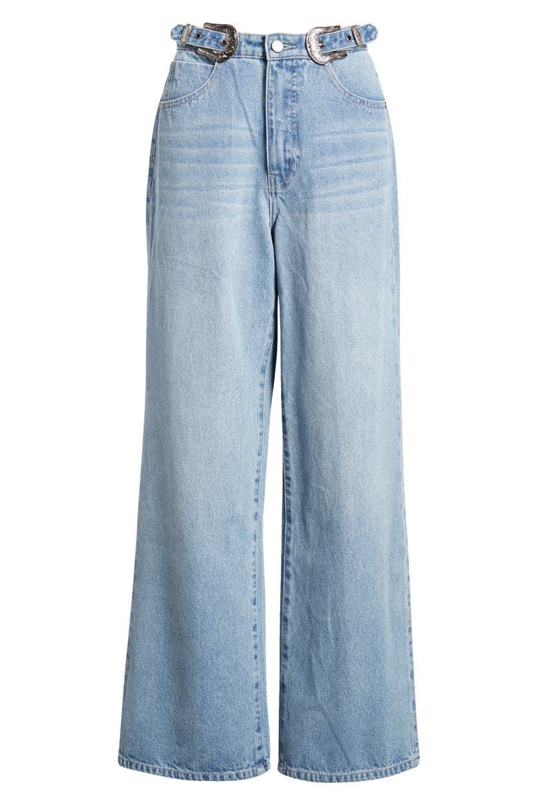 Western Buckle Wide Leg Jeans, Alternate, color, INDIGO