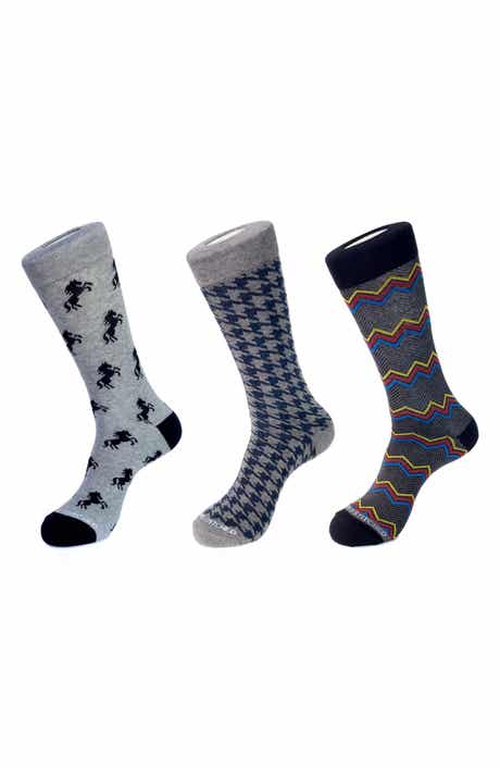 3-Pack Patterned Crew Socks
