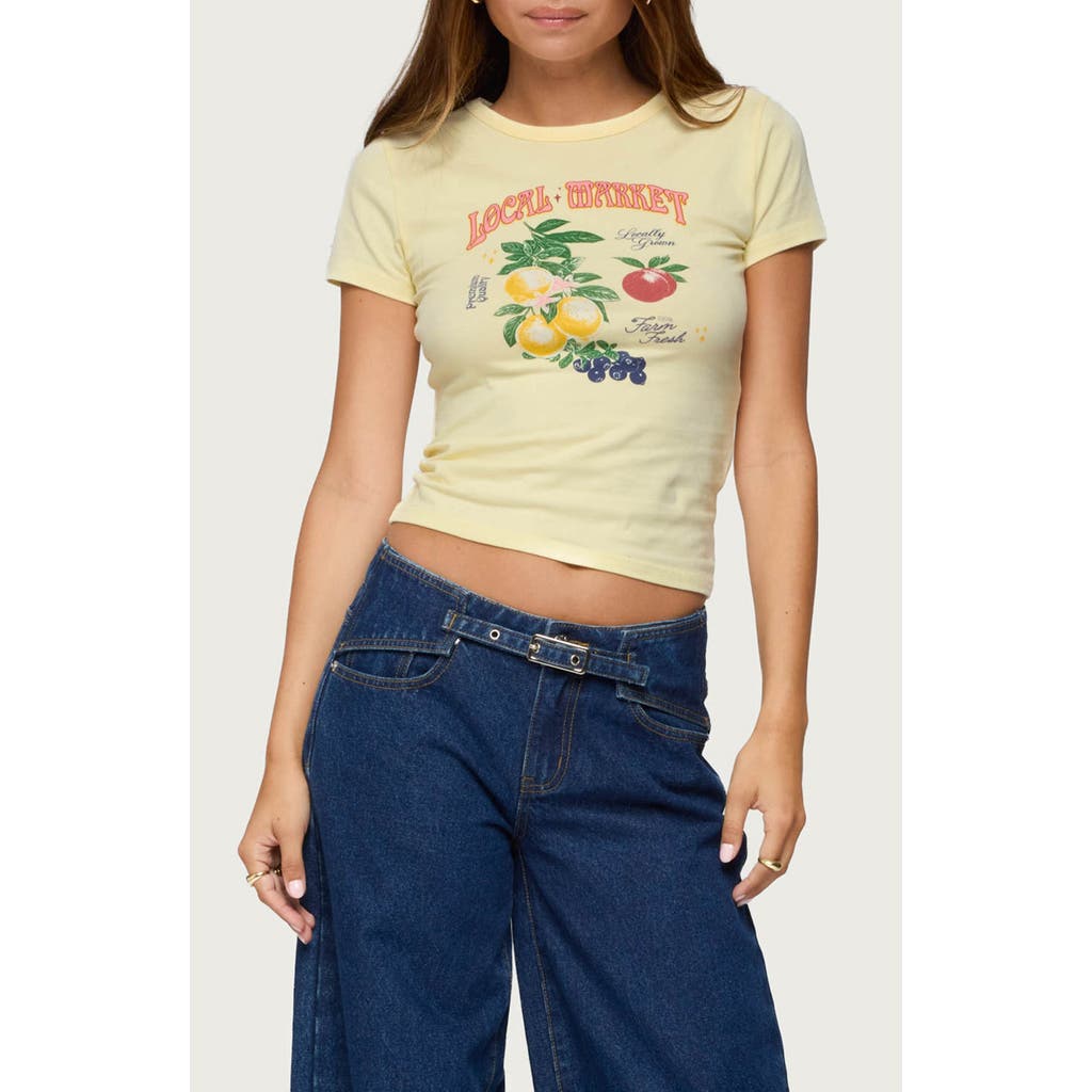 Edikted Local Market Graphic T Shirt In Yellow