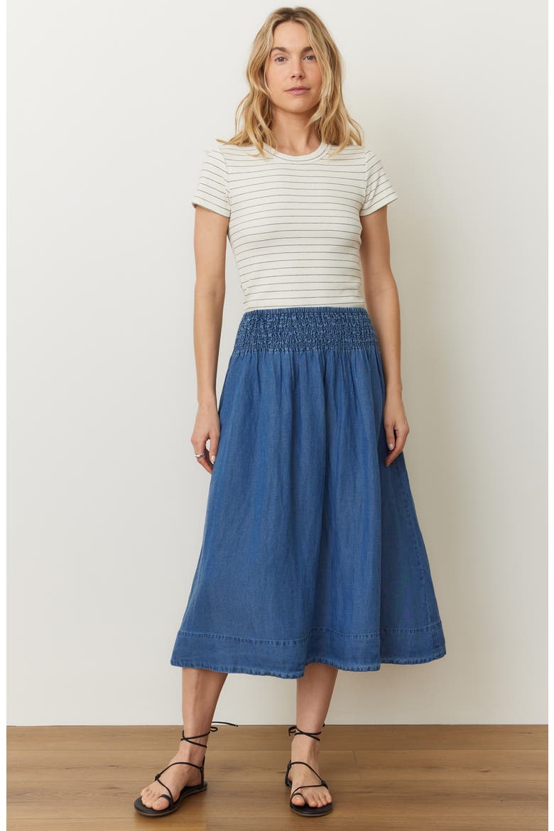 Bea Charm Midi Skirt, Alternate, color, MEDIUM WASH
